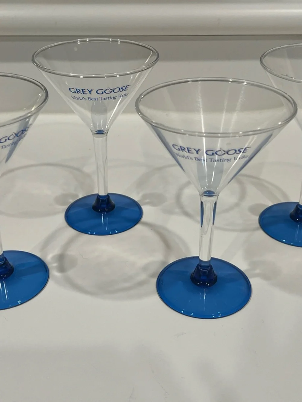 Grey Goose Blue-Base Martini Glasses